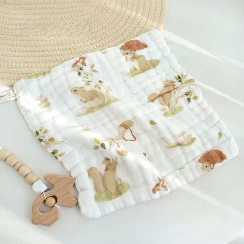 5pcs Cotton Muslin Baby Face Towels 6 Layer Gauze Square Burp Cloths Newborn Baby Hand Towel Soft Wash Handkerchief Baby Items