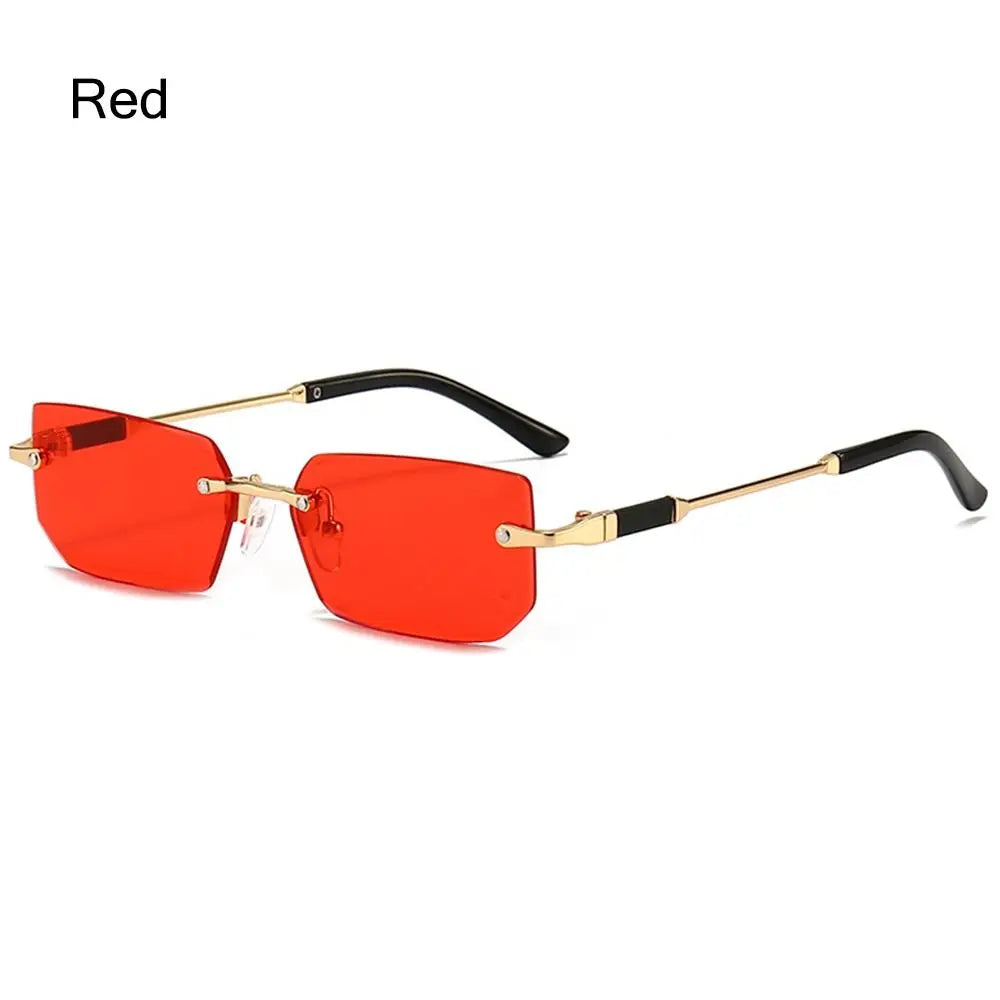 Rimless Sunglasses Rectangle Fashion Popular Women Men Shades Small Square Sun Glasses For Female male Summer Traveling Oculos