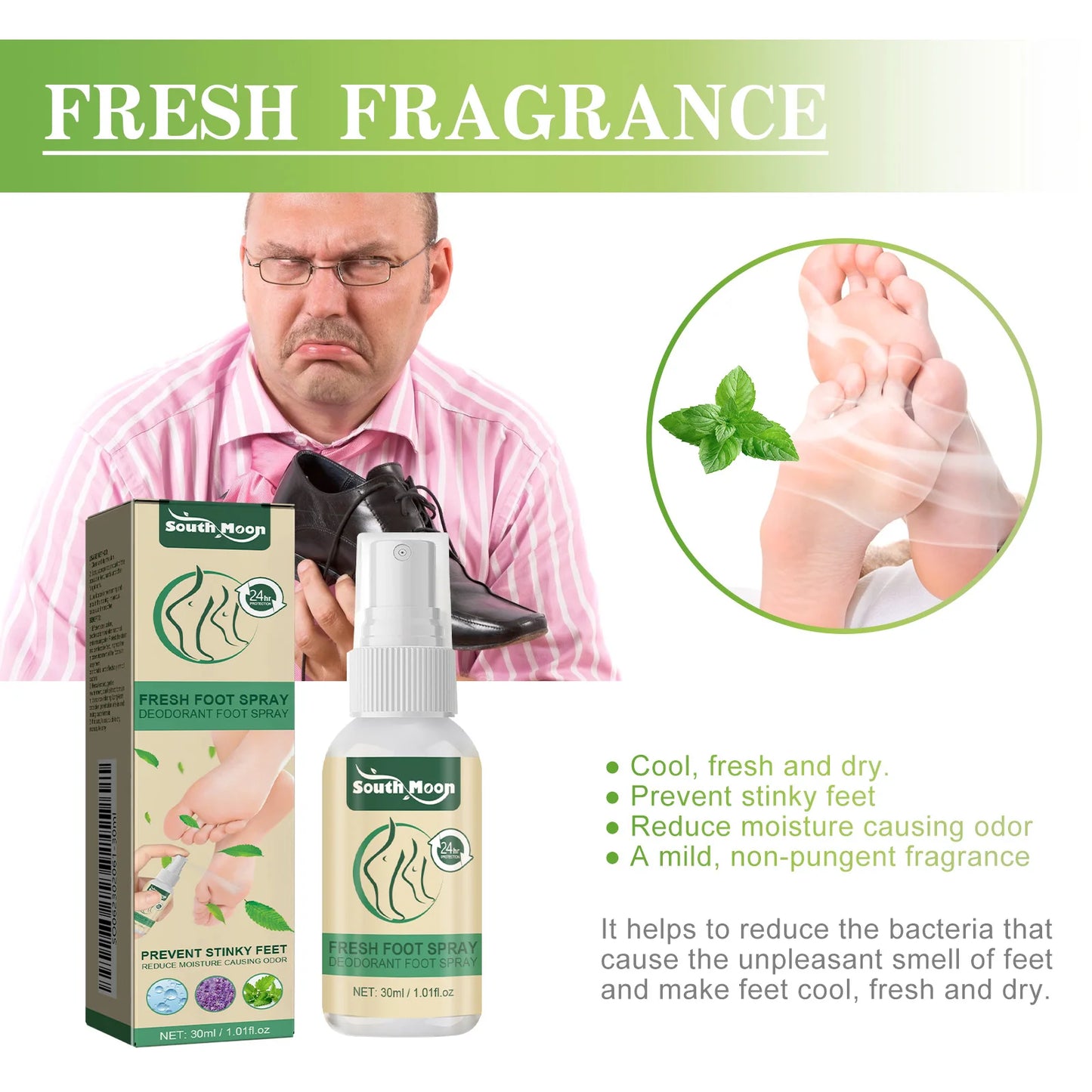 Fresh Foot Refreshing Aromatherapy Spray Foot Spray Shoe Odor Remover For Sweaty Feet Natural Soothing Scented Feet Spray Care