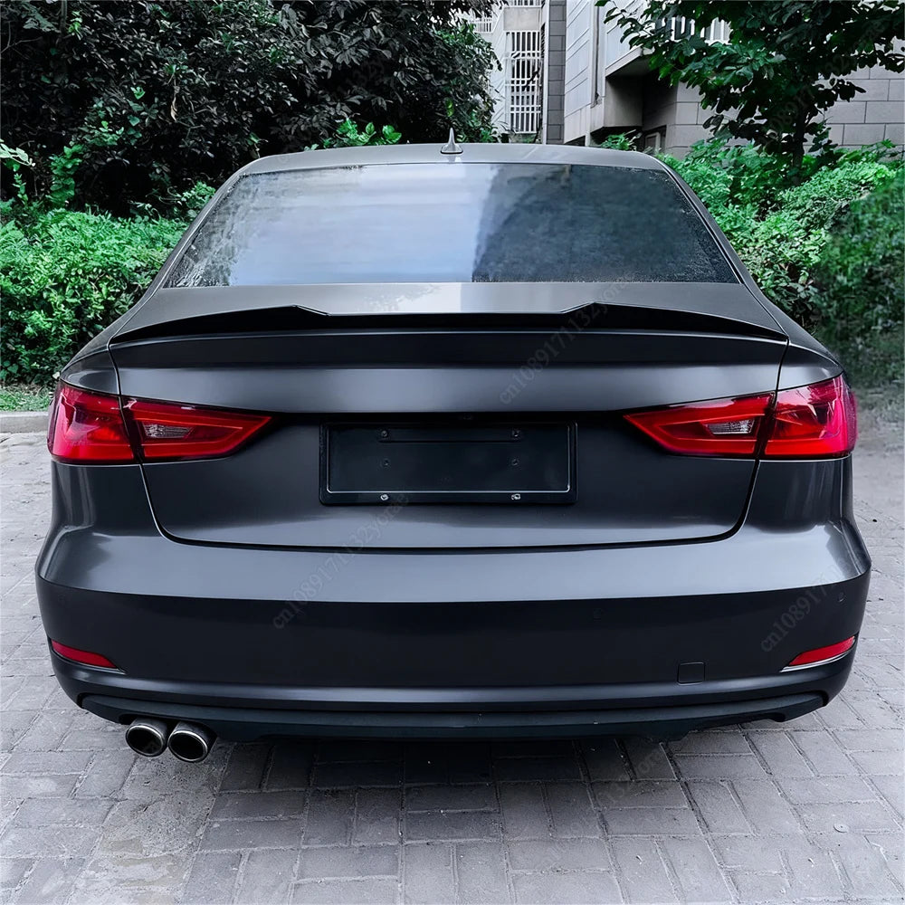 For Audi A3 S3 RS3 8V 8Y TFSI TDI Sedan 2014-2020 M4 Style Car Rear Trunk Spoiler Wing ABS Gloss Black Bodykits Tuning