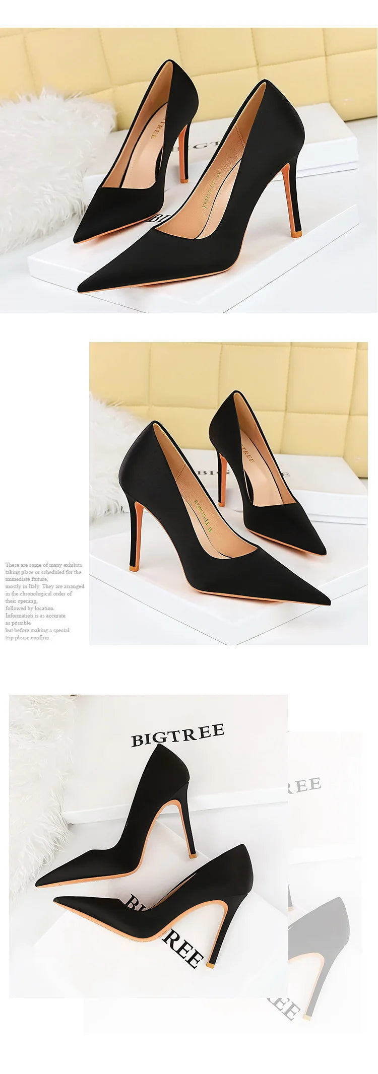Large Size 43 Pointed Shoes Woman Pumps Professional OL High Heels Office Shoes Silks Satins Women Heels Stilettos Ladies Shoes
