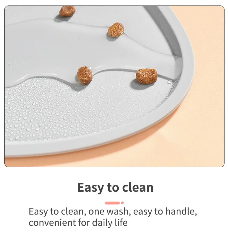 1pc, Pet Placemats, Cat Silicone Placemats for Feeding, Easy to Clean, Anti-Slip, Raised Edges, Suitable for Both Cats and Dogs