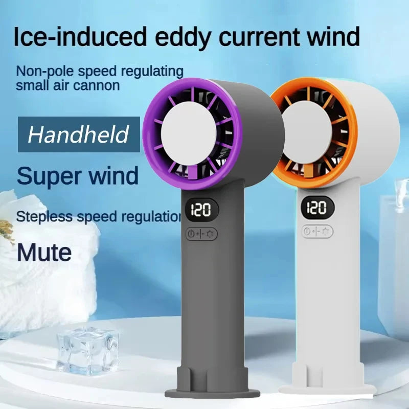 Lenovo Mini Handheld Fan 120 Speed Portable Bladeless Desktop Fans Rechargeable Instant Cooling With Ice Mode For Men Women New