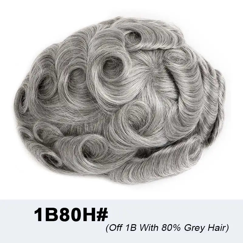 100% Density Full Lace Male Hair Prosthesis Swiss Thin Lace Men's Wig Natural Hairline Human Hair Man Hair System Wigs For Men