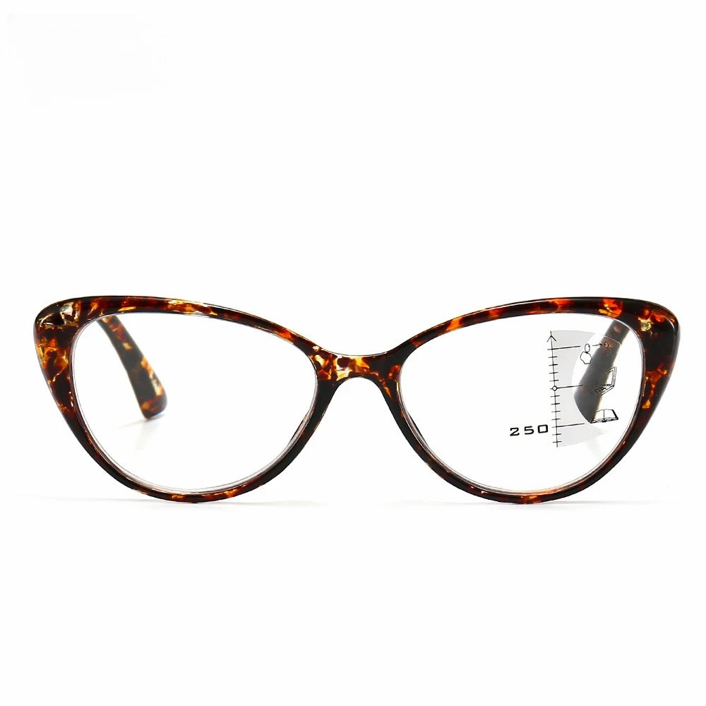Progressive Multi Focus Anti Blue Light Reading Glasses, Fashionable Dual-purpose Reading Glasses for Both Near and Far Use