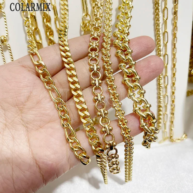 5Meters Hotsell Chunky Chains gold Metallic Fashion Jewelry gift Hip pop Necklace Fashion Jewelry