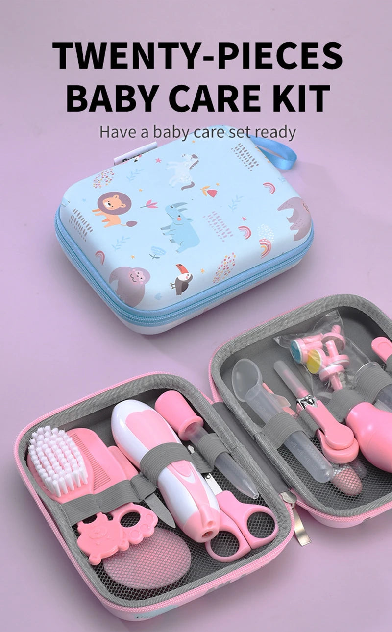20PCS Baby Grooming and Health Kit Safety Care Set Newborn Nursery Health Care Set with Hair Comb Nail Trimmer Nose Cleaner