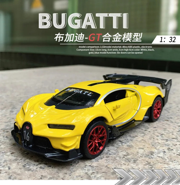1：32 Bugatti Vision Gt Metal Alloy Car Model Diecast & Toy Vehicles Car Model High Simulation Miniature Scale Childrens Toy Gift