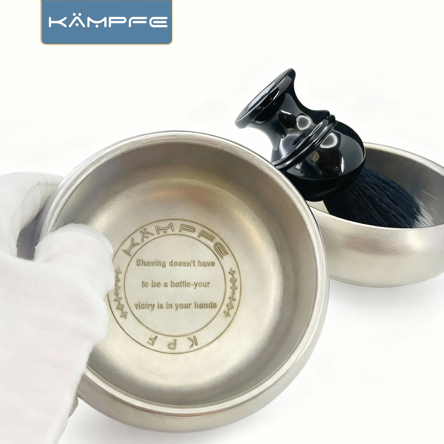 Kampfe  Stainless Steel  Shaving Bowl, Essential Grooming Tools for Barbershop & Home Use  Compact and easy to carry
