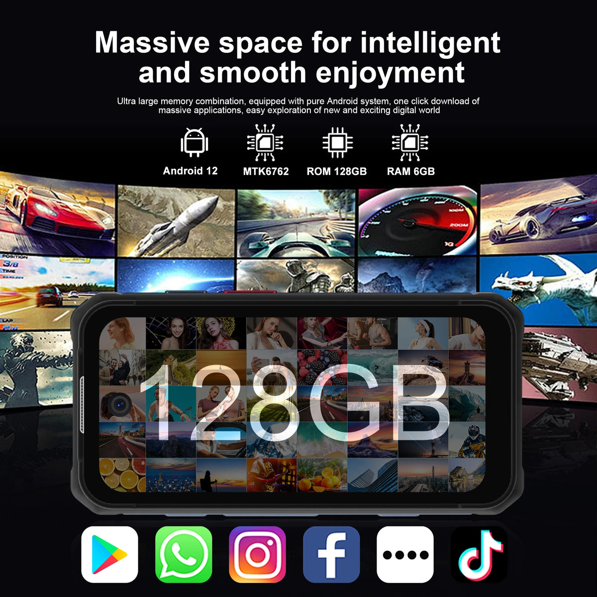 SERVO TANK500 4G PTT Smartphone Android 12 6+128GB Dual Camera 5MP+13MP 3.88"Display IP68 Waterproof Rugged Mobile Phone 3000mAh