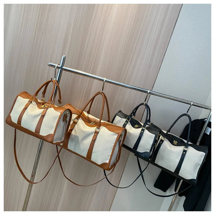 Fashion Travel Bags Women's Canvas Handbags Business Duffels Bags Vintage Fitness Gym Bags Business Trip