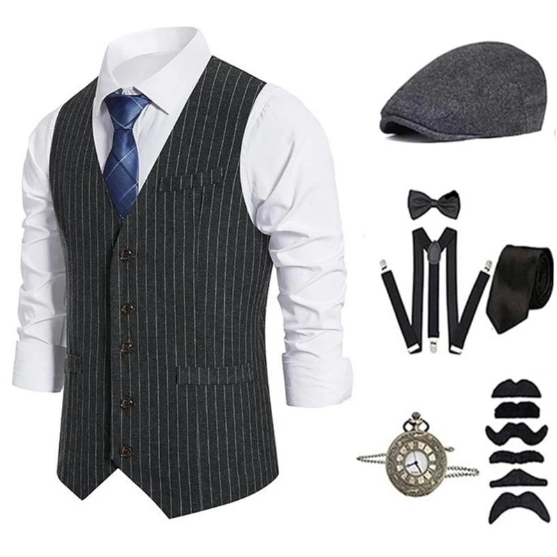 39BD 1920s Mens Costume,Roaring 20s Costumes Accessories Halloween Cosplay Costume