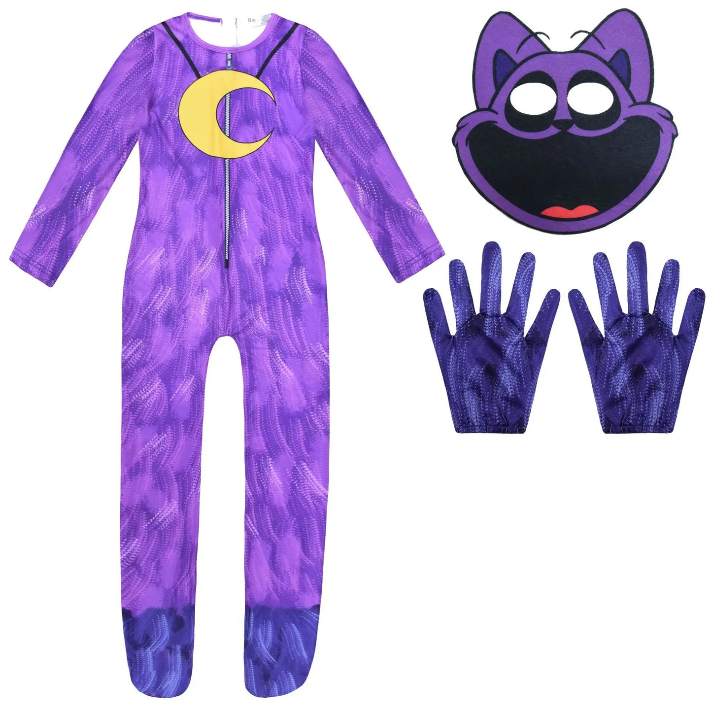 Kids Smiling Critters Cosplay Costume Aminal Purple Cat Clothing Catnap Elephant Bear Bodysuit Jumpsuit Mask Halloween Costumes
