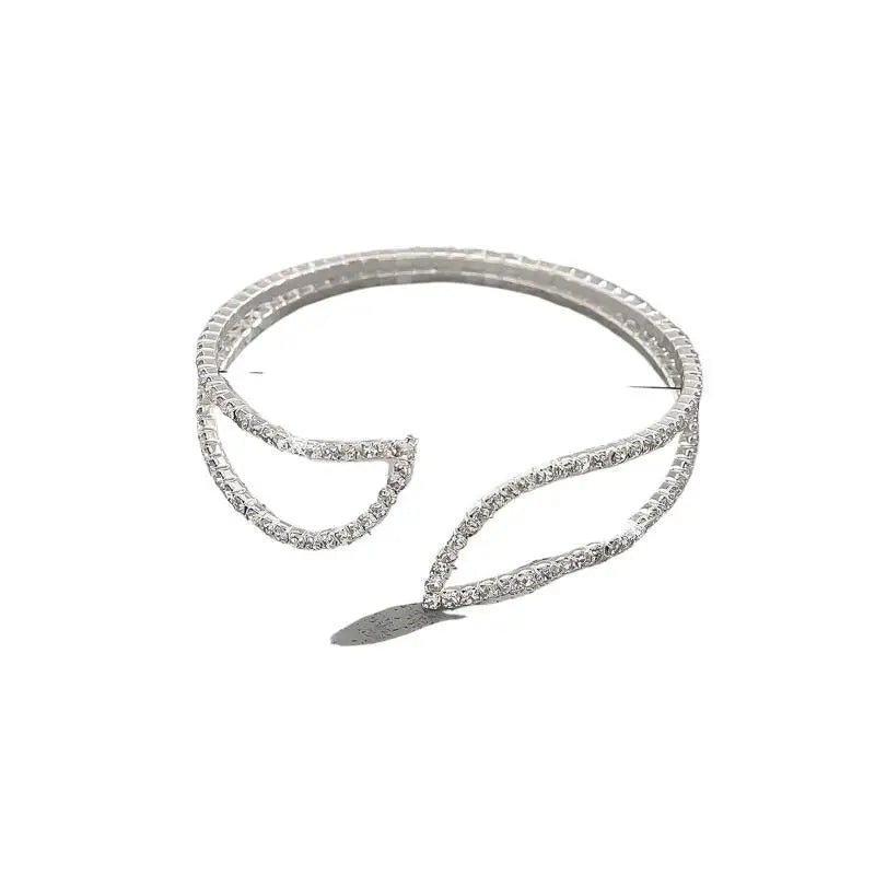 Hand Bracelet Jewelry - Fashionable Wristbands, Rhinestone Elastic Gemstone-set Bracelets, Open-ended Bracelets