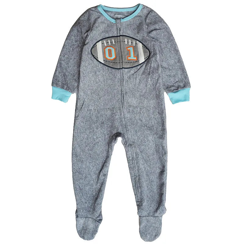 Autumn and Winter Children's Smooth Fleece Hanie Men and Girls Pajamas Baby Ridiculous Clothes to Increase the Code Package Feet