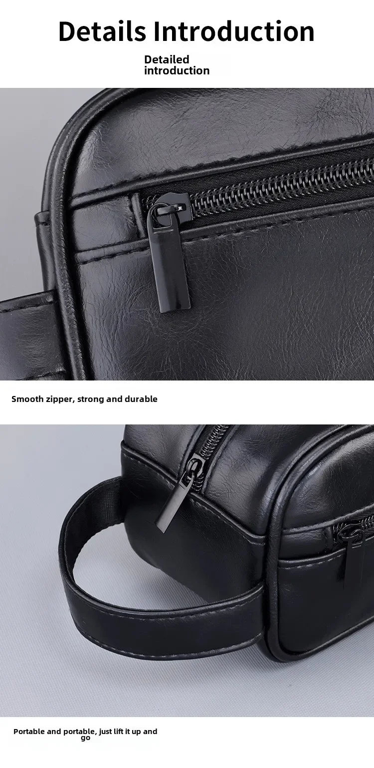 Multi Pockets PU Toiletry Bag For Women Men Travel Essentials Makeup Bags Waterproof Hanging Bag Cosmetic Washing Organizer Bag