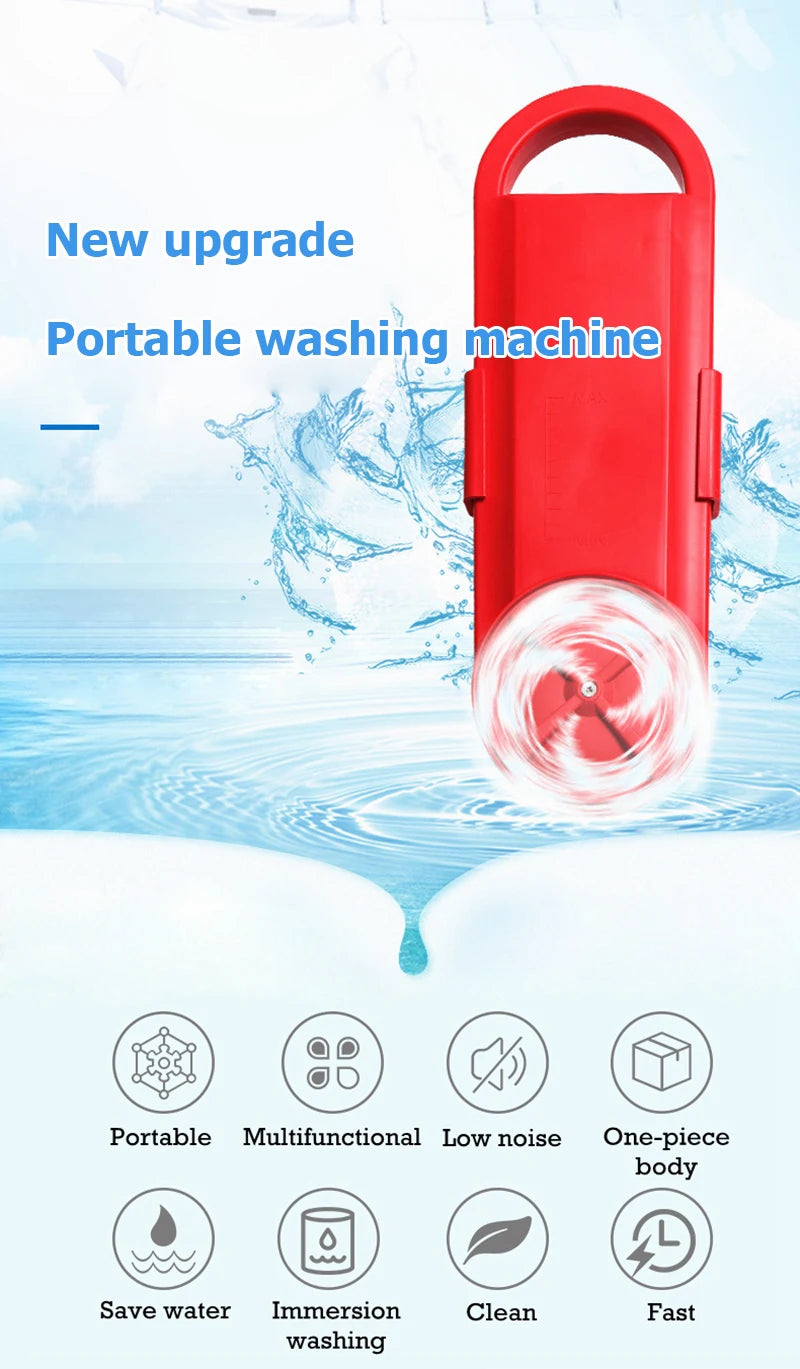 Mini Portable Washing Machine Microcomputer control Household Ultrasonic Cloth Washer Forward Reverse Bilateral Cleaning Device