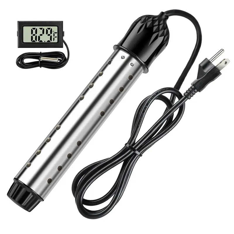 A21F-2000W Portable Water Heater For Buckets& Tubs, Immersion Heater With Intelligent Shut-Off, Us Plug For Rvs& Home