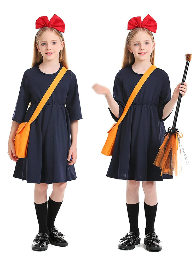 Children's Halloween Costumes Children's Clothes Little Witch Delivery Dress Miyazaki Hayao Cos Kiki Costume Love Live Cosplay