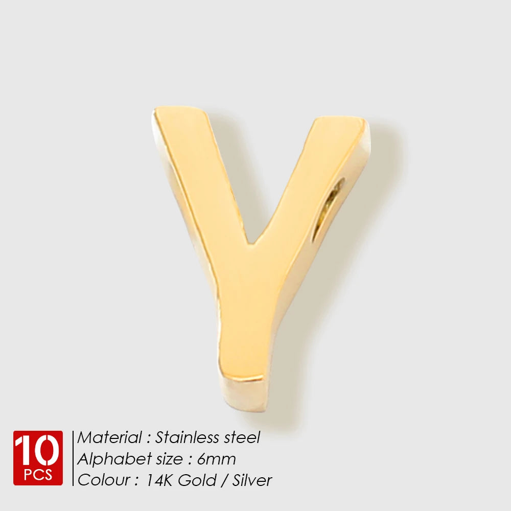 EManco 10PCS Minimalist Style Stainless Steel 26-Letter Pendant for Custom Name Jewelry Commute Social Casual Fashion Accessory