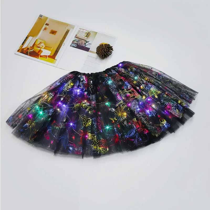 Halloween Costumes for Kids Girls Light Up Witch Hat Tutu Skirt Set 2026 New Year