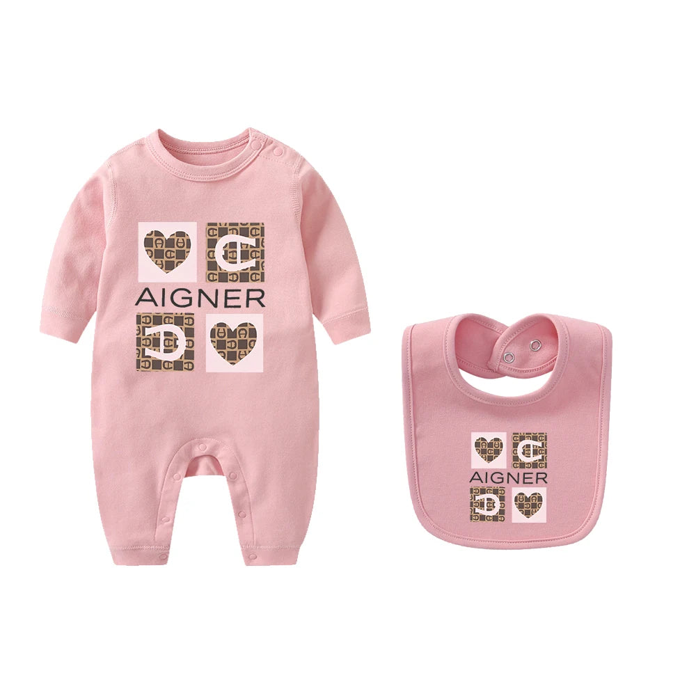 Popular jumpsuit for newborns in autumn, hot selling new design, soft scarf, scarf, hat, children's long sleeved jumpsuit