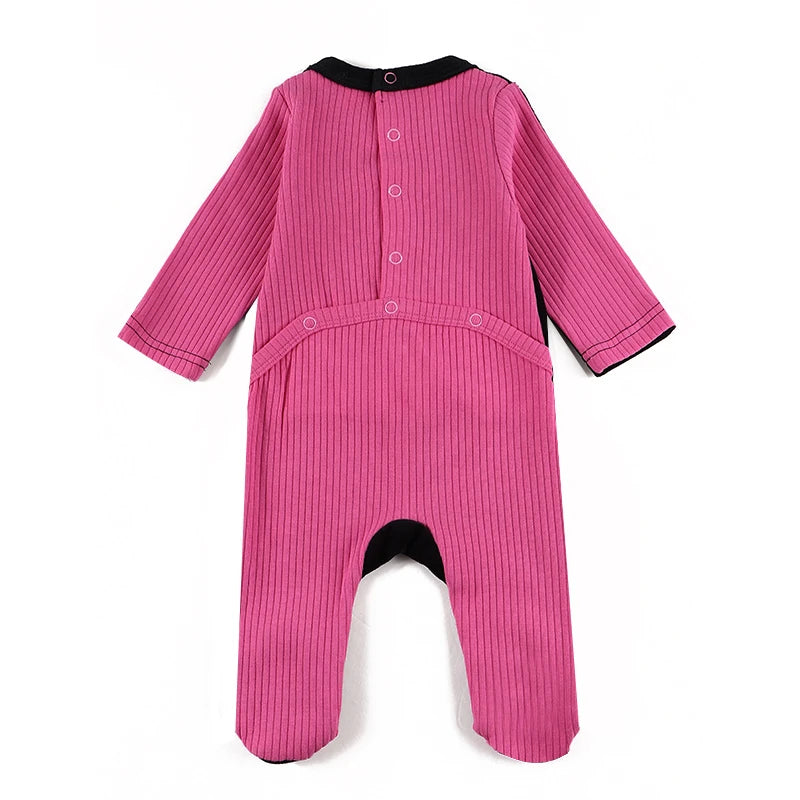 Baby Romper Footies Black Velour Back Ribbed Kids Clothes Long Sleeves Ribbed Overalls Baby Boy and Girls Clothes Winter Romper