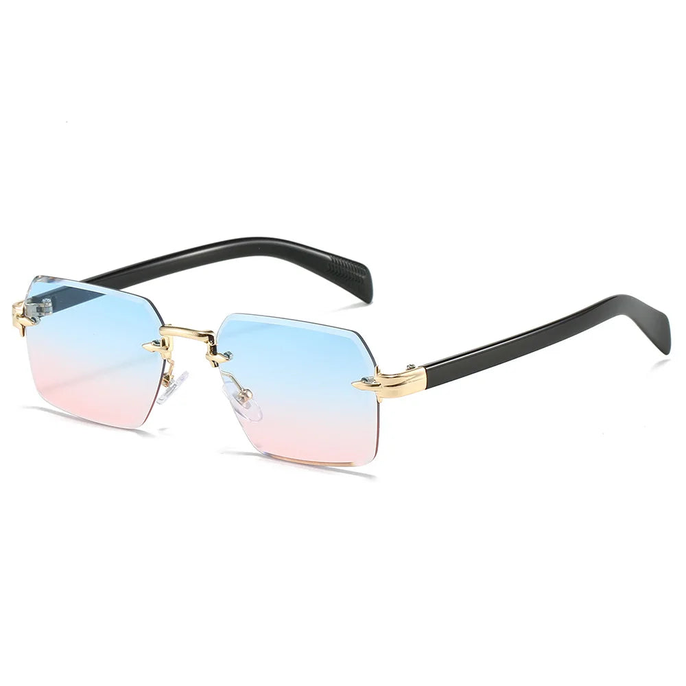 Fashion Rimless Sunglasses Men Women Popular Frameless Sun Glasses Male Female Classic Small Square Summer Travel Shades