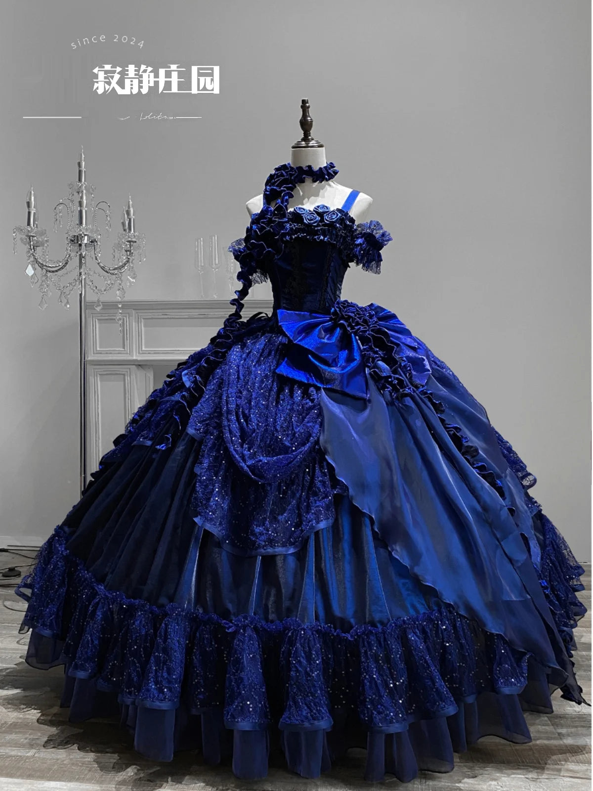 Original Burgundy Fish Bone Flower Wedding Dress Lolita Girl Women's Fairy Lace Bow Slim Maxi Long Party Birthday Dresses