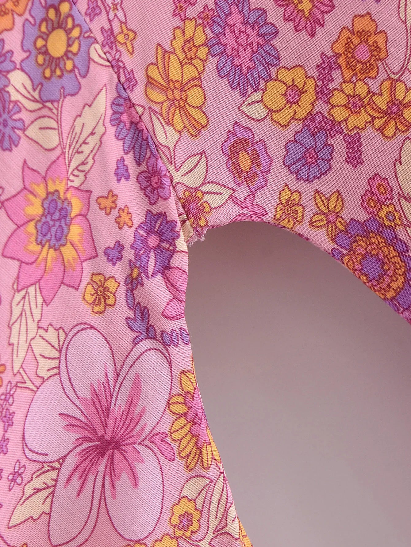 BOHO Women Blue With Pink Flower Print Kimono Shirt Holiday Tide Bow Sashes Mid Long Cardigan Summer Blouse Beach Cape