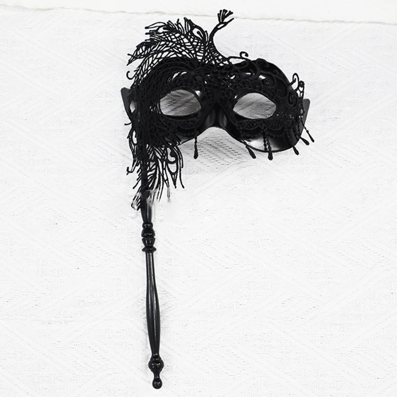 Halloween Costume Masks For Women Plastic Halloween Party Accessories For Women Masquerade Ball Masks With Stick For Masquerade