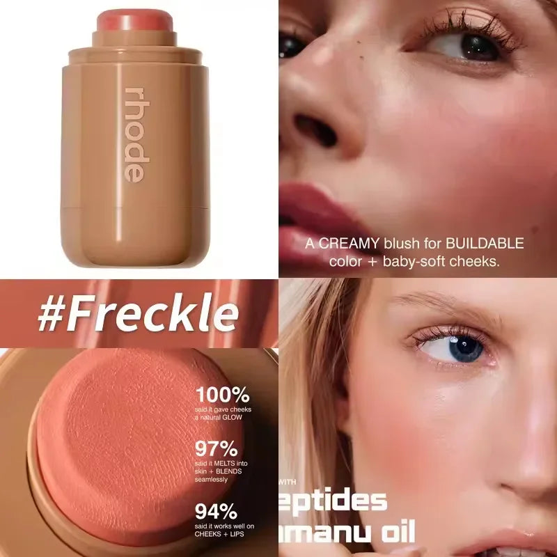 Rhode Skin Pocket Blush Stick Lip Cheek Hydrating Stick Natural Rouge Powder Blusher Cream Lipstick Cheek Teacup Candy Color