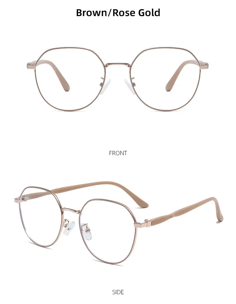Progressive Multifocal Glasses Anti Blue Light Reading Glasses Fashion Women Men Metal Near and Far Presbyopic Eyewear Diopter