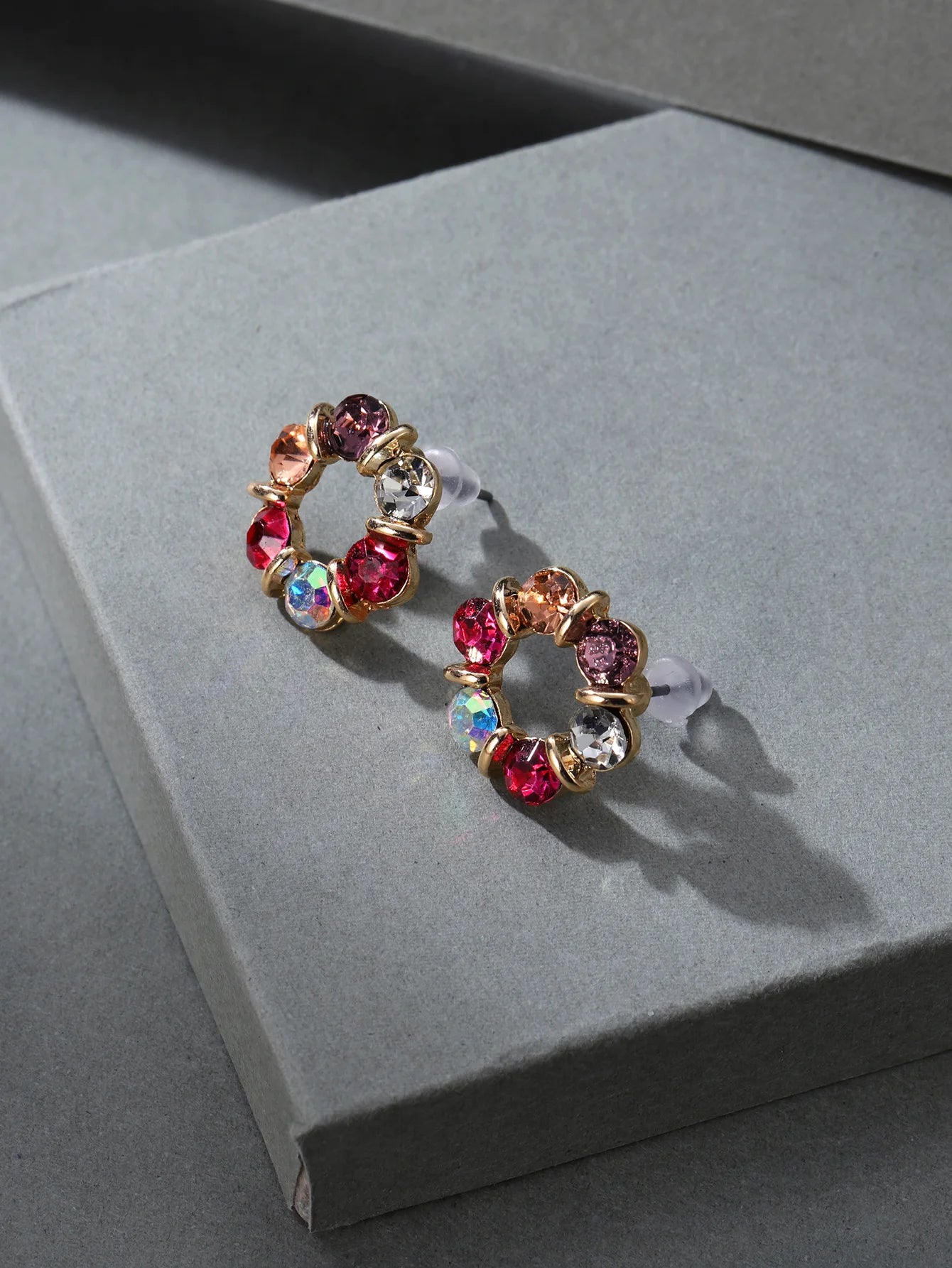 Multicolor Zircon Jewelry Set Elegant Necklace and Earrings for Women Minimalist Luxury Gifts Set with Sparkling Gemstones