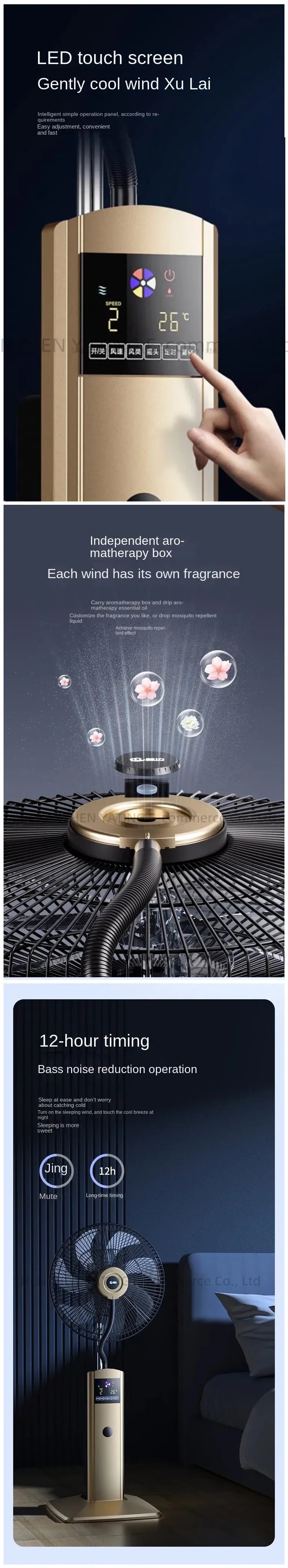 2025Spray Fan Landing Home Quiet Remote Control Humidification Cooling Shaking Industrial Blow Water Cooled Atomizing Electric F