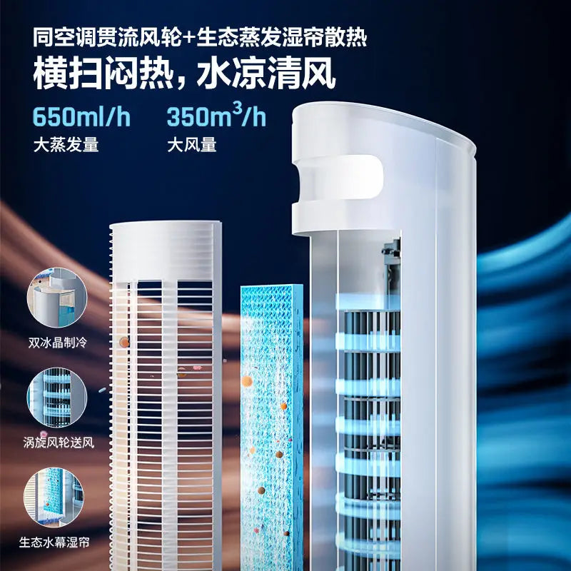 Smart Remote-Controlled Tower Fan: Home Cooling Fan & Evaporative Air Cooler