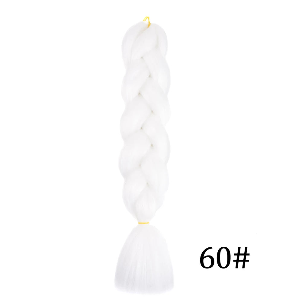 Synthetic 24Inch Long Jumbo Braids Extensions Yaki Straight Braiding Hair Afro Ombre Color Hair for Women