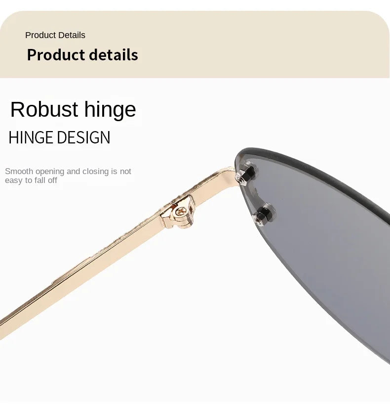 Rimless Sunglasses Irregular Fashion Popular Women Men Shades Small Square Sun Glasses for Female Male Summer Traveling Oculos