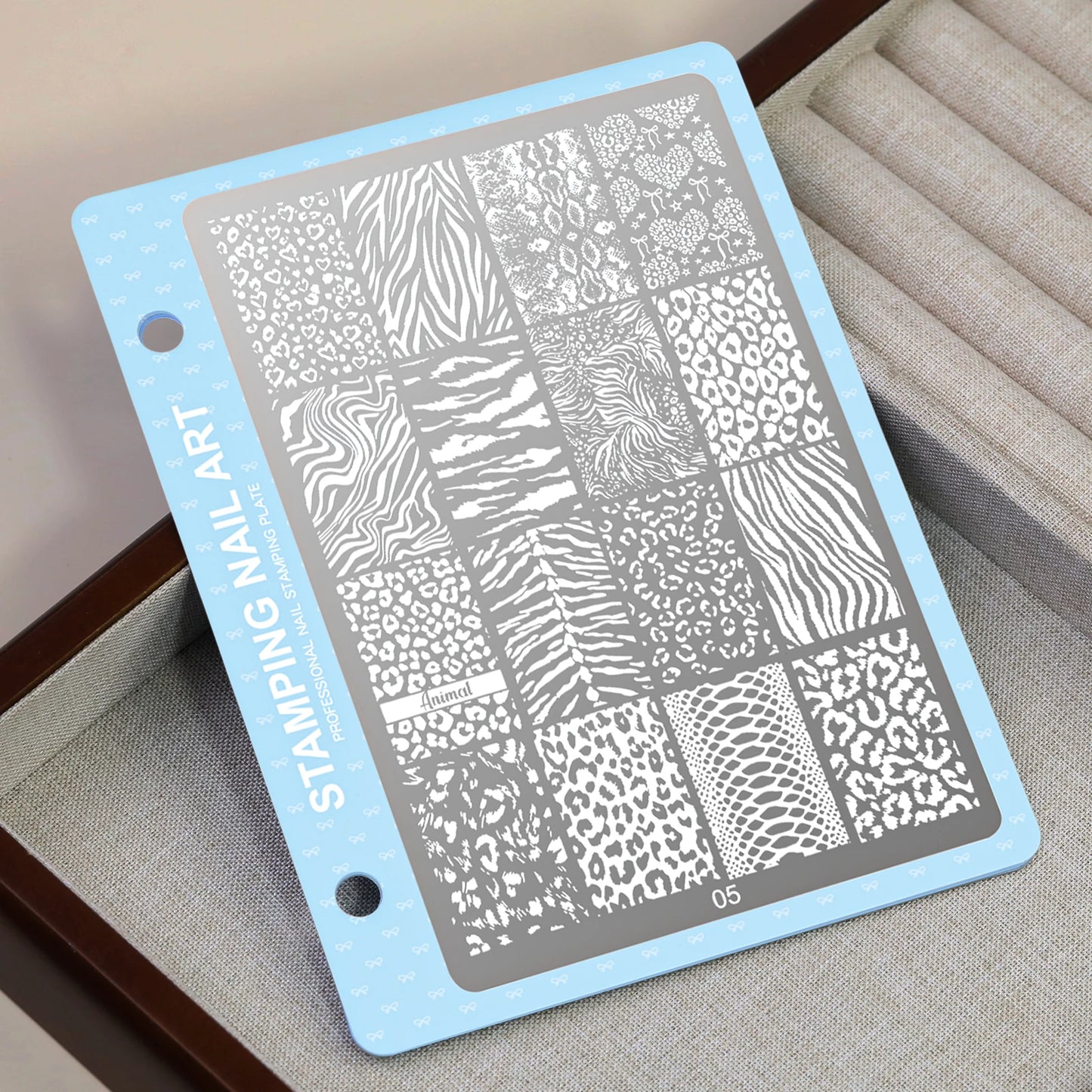 Print Nail Stamping Plate Leopard Snake Pattern Nail Art Stencil Stainless Steel Nail Stamp Template for DIY Manicure nial tools