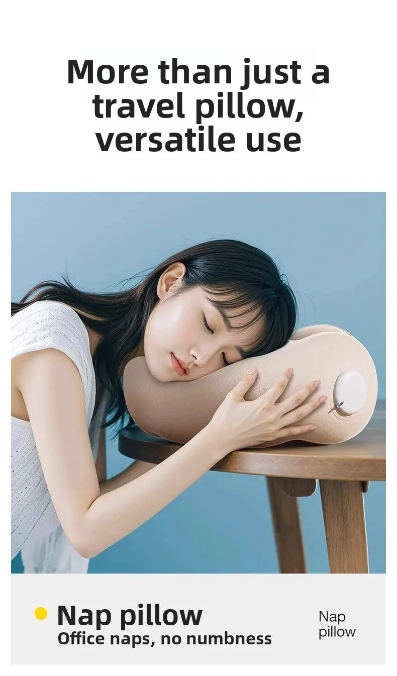 Travel Pillow Inflatable U-Shape Neck Pillow Portable Cervical Orthopedic Protection Airplane Neck Pillows Travel Essentials