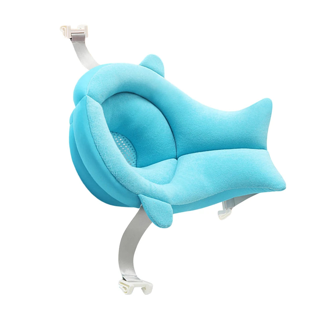 Baby Shower Mat Newborn Bathtub Foldable Shark Shape Baby Shower Net Pocket Portable Bathing Floating BathTub Soft Seat Play Mat