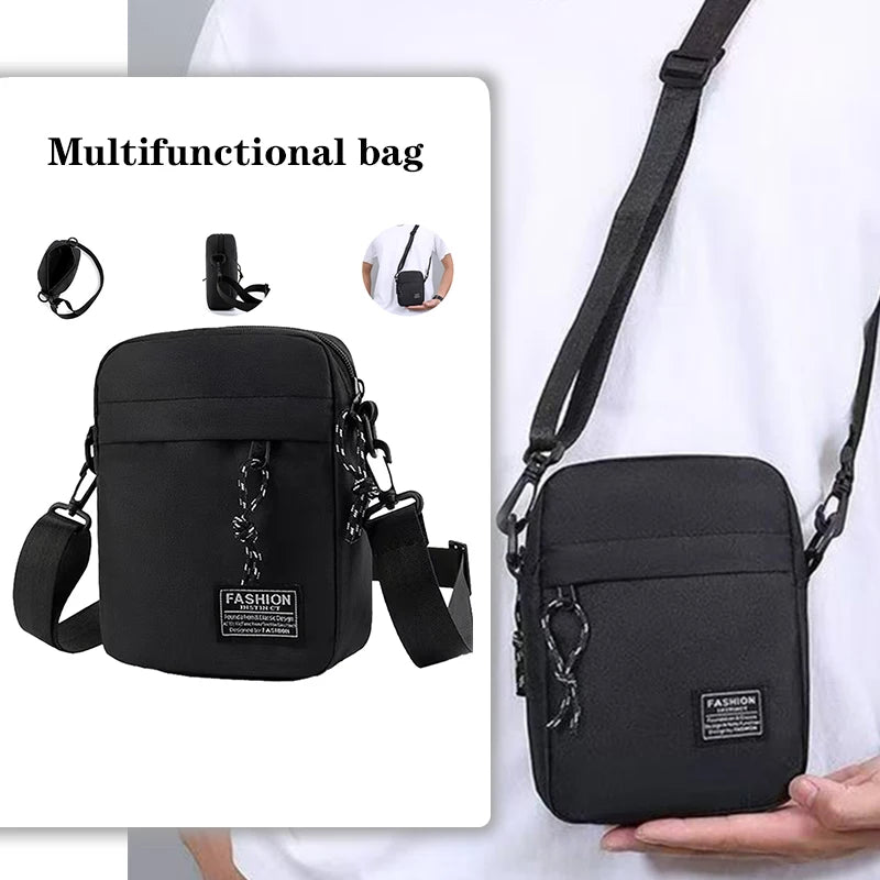 Stylish Men Mini Sling Crossbody Bag, Lightweight Waterproof Small Messenger Shoulder Bag, Compact Pocket Bag for Daily & Travel