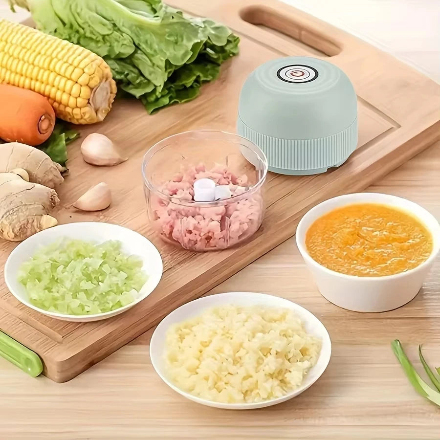260ml Electric Garlic Grinder Onion Chopper with 1 Button Start Meat Grinder Kitchen Food Vegetable Mixer