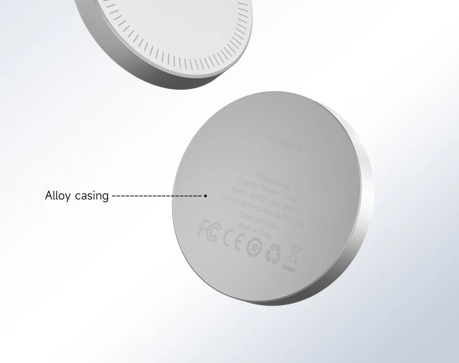 Hagibis Qi2.2 Dual-sided Magnetic Wireless Charger 15W 25W Magnetic Fast Charging Pad for MagSafe iPhone 17/16/15 Pro Airpods