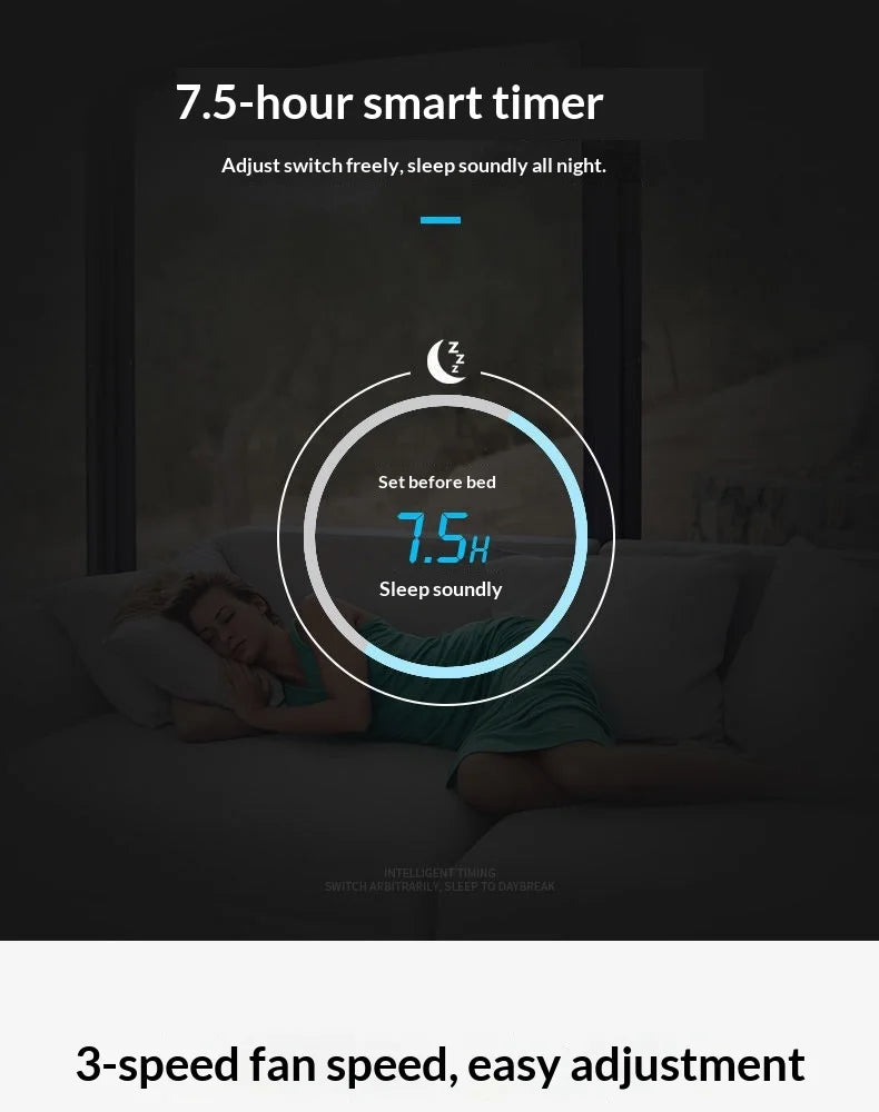 Bladeless Oscillating Tower Fan Quiet Remote Control USB Portable Adjustable Height Silent Bedroom Office Dorm Air Conditioner