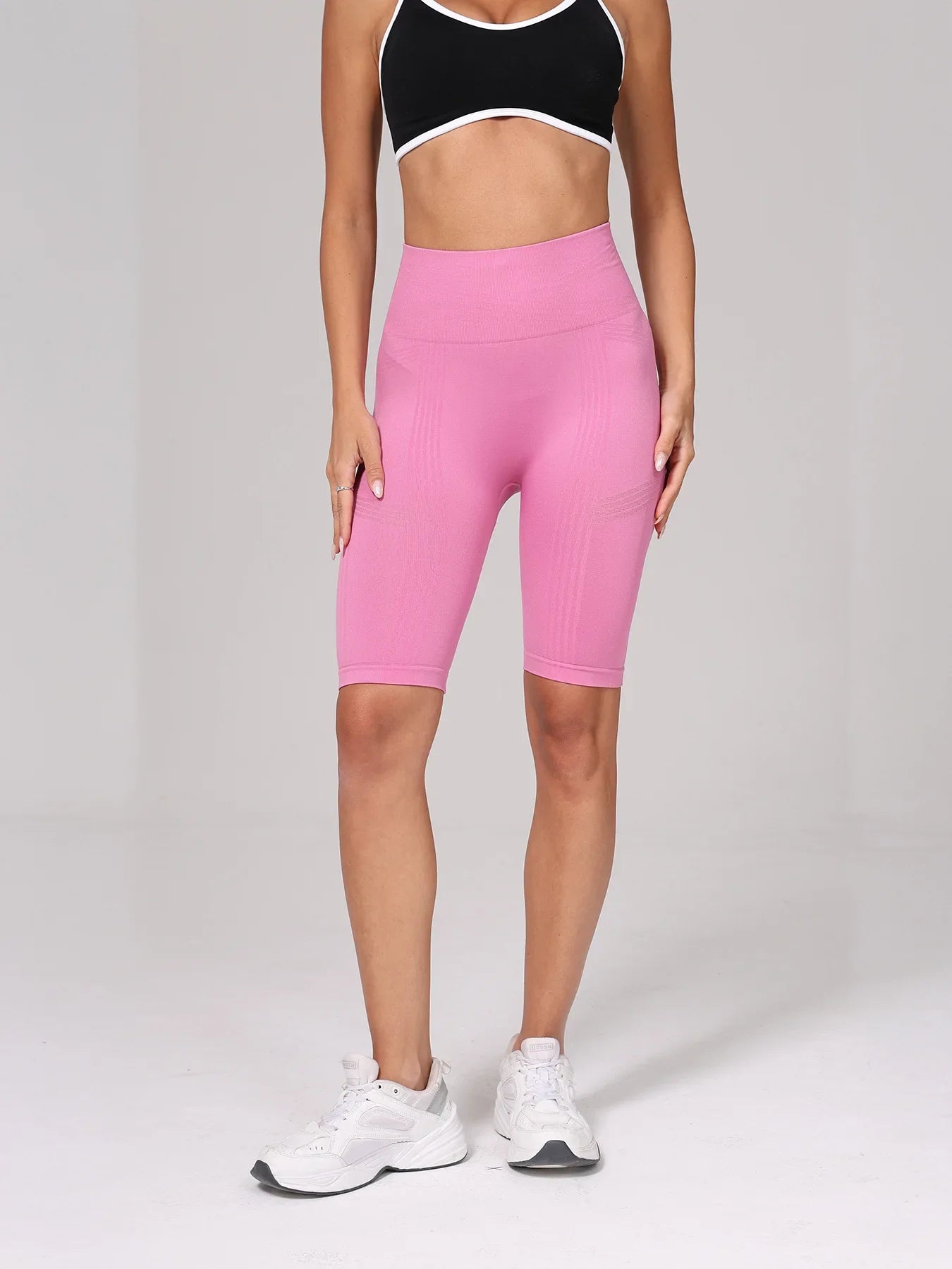 Women High Waist 5 Inch  Shorts Butt Lift Yoga Shorts Naked Feel Breathable Tight Run Gym Workout Outer Athletic Biker Shorts
