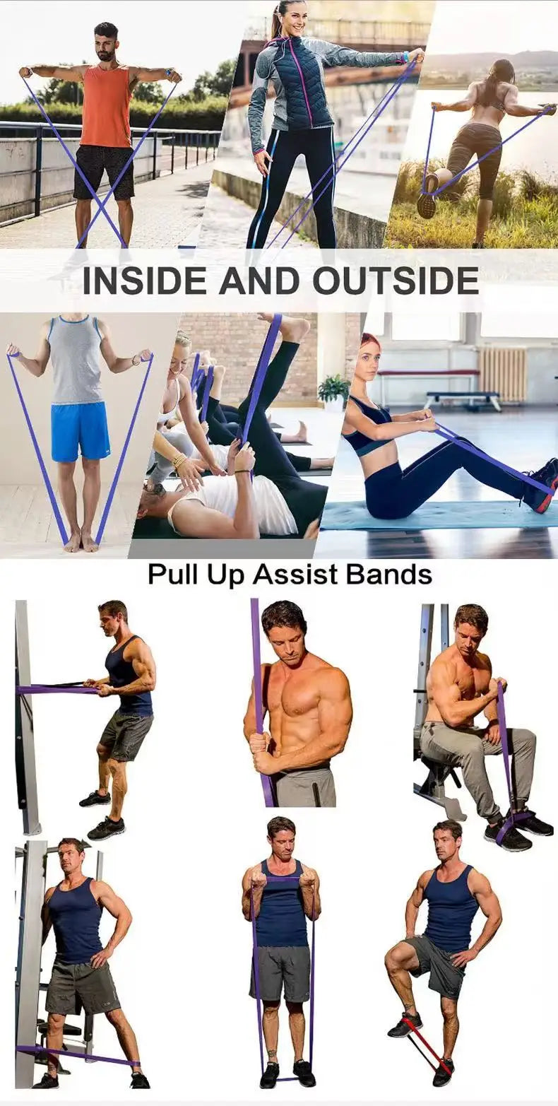 TPE Resistance Bands 6 Levels Different Strength Elastic Exercise Bands for Pull Up Assist, Yoga, Pilates, Physical Therapy, Bod