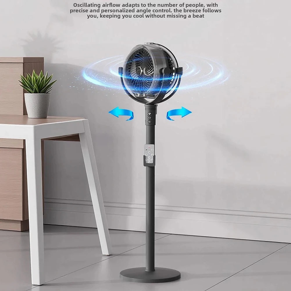 3 In 1 Smart Remote Control Humidifier Floor Fan,Multifunctional Oscillating Standing Desktop Circulating Fan,4 Speed Adjustable