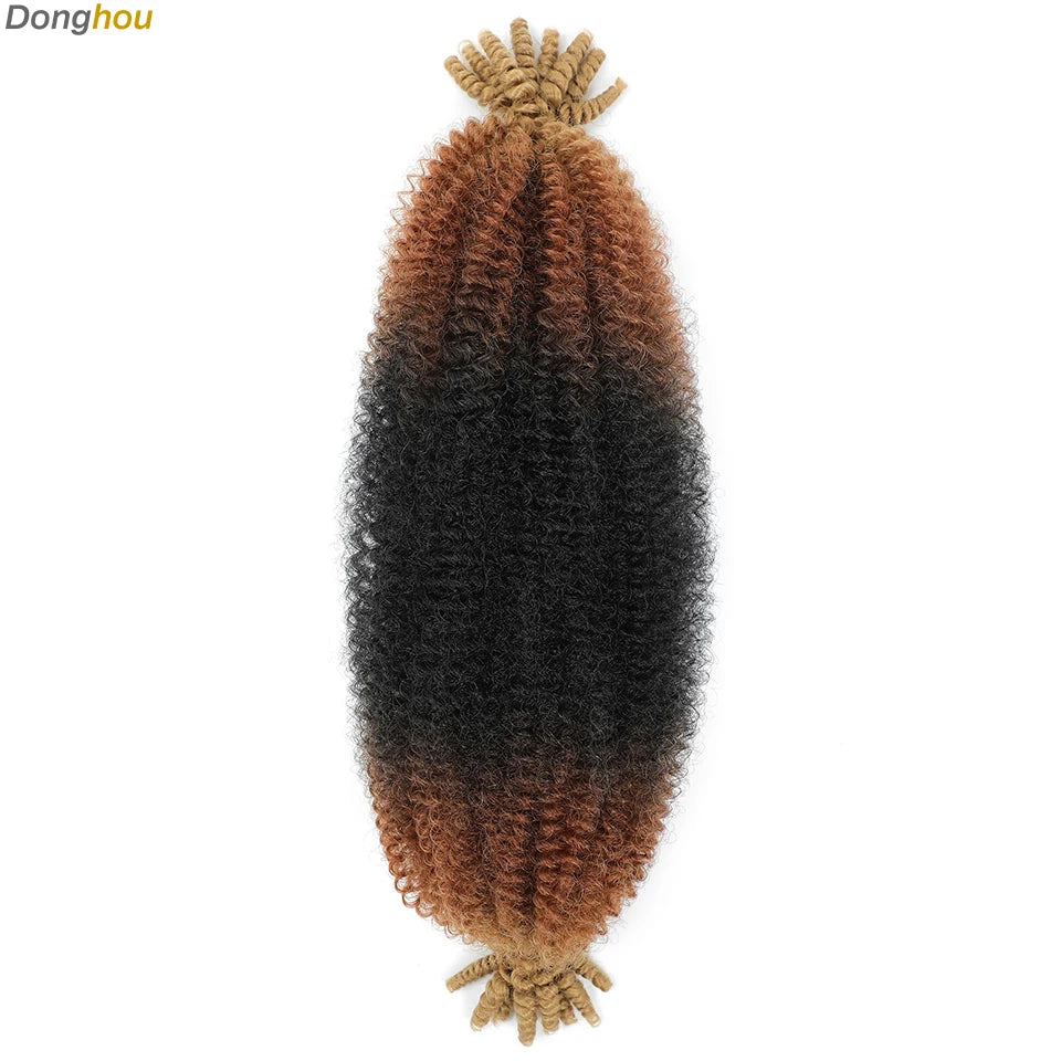Donghou Ombre Blonde Ginger Afro Twist Hair 350 1B 30 27 613 Bug Colors Springy Twist Braiding Hair for Soft Locs Marley Braids
