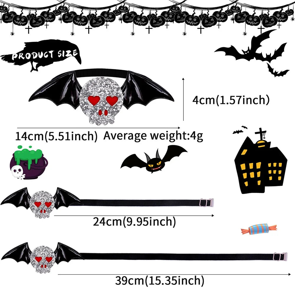 50/100pcs Halloween Dog Bowties Skull For Dogs Bow Tie  Samll Dog Cat Grooming Accessories Dogs Holiday Decoration Supplies